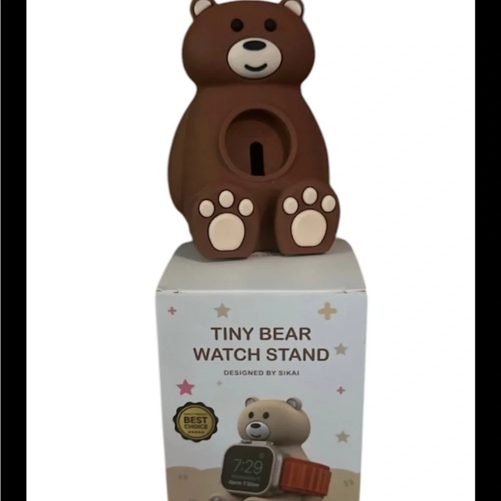 Tiny Bear Apple Watch Stand - Brown
